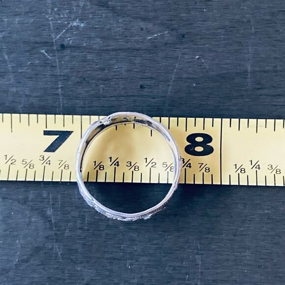 Vintage Sterling Silver Ornate Scroll Hearts Ring - Picture 4 of 5